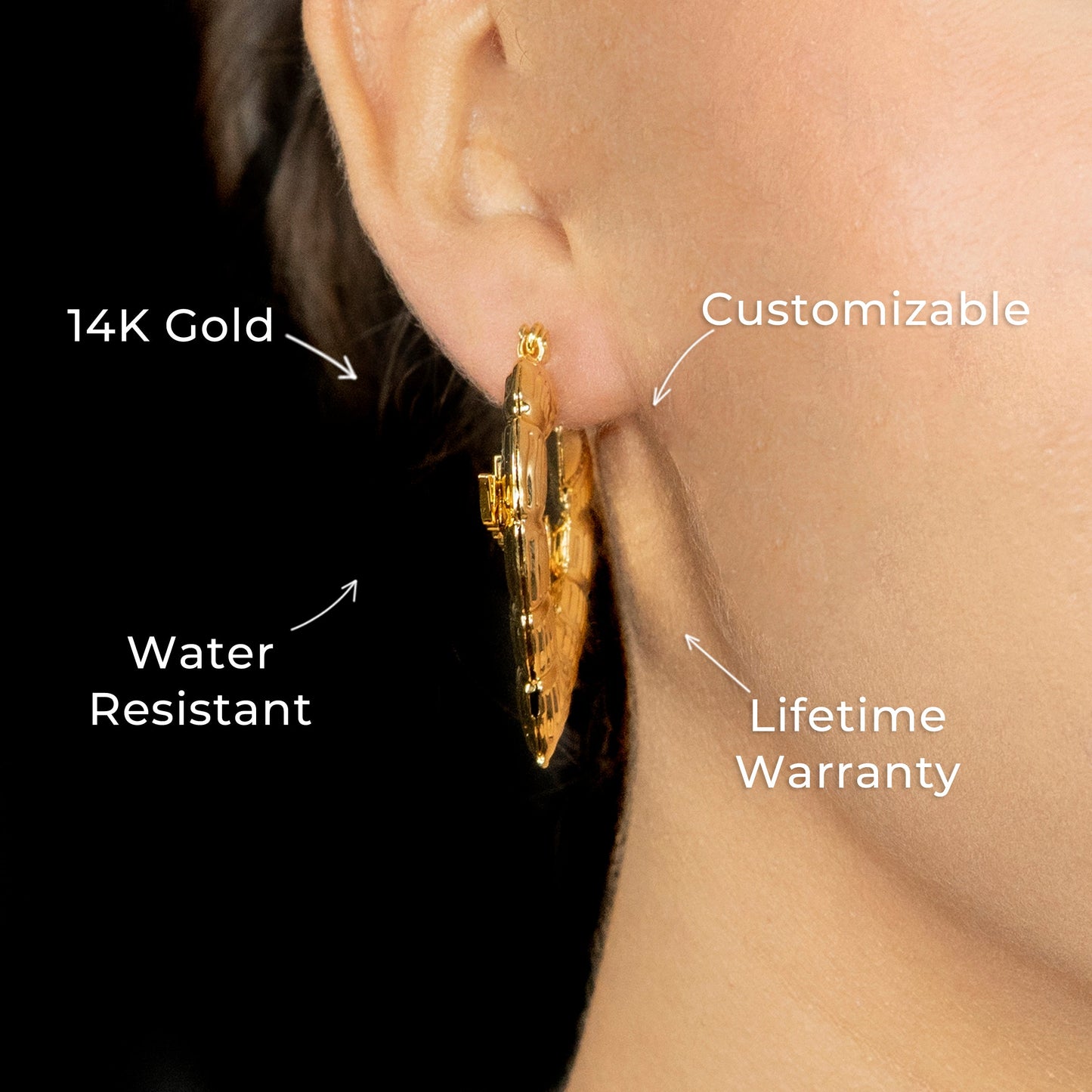 Women Jewelry - 14K Gold Hoop Earrings | Style # E11