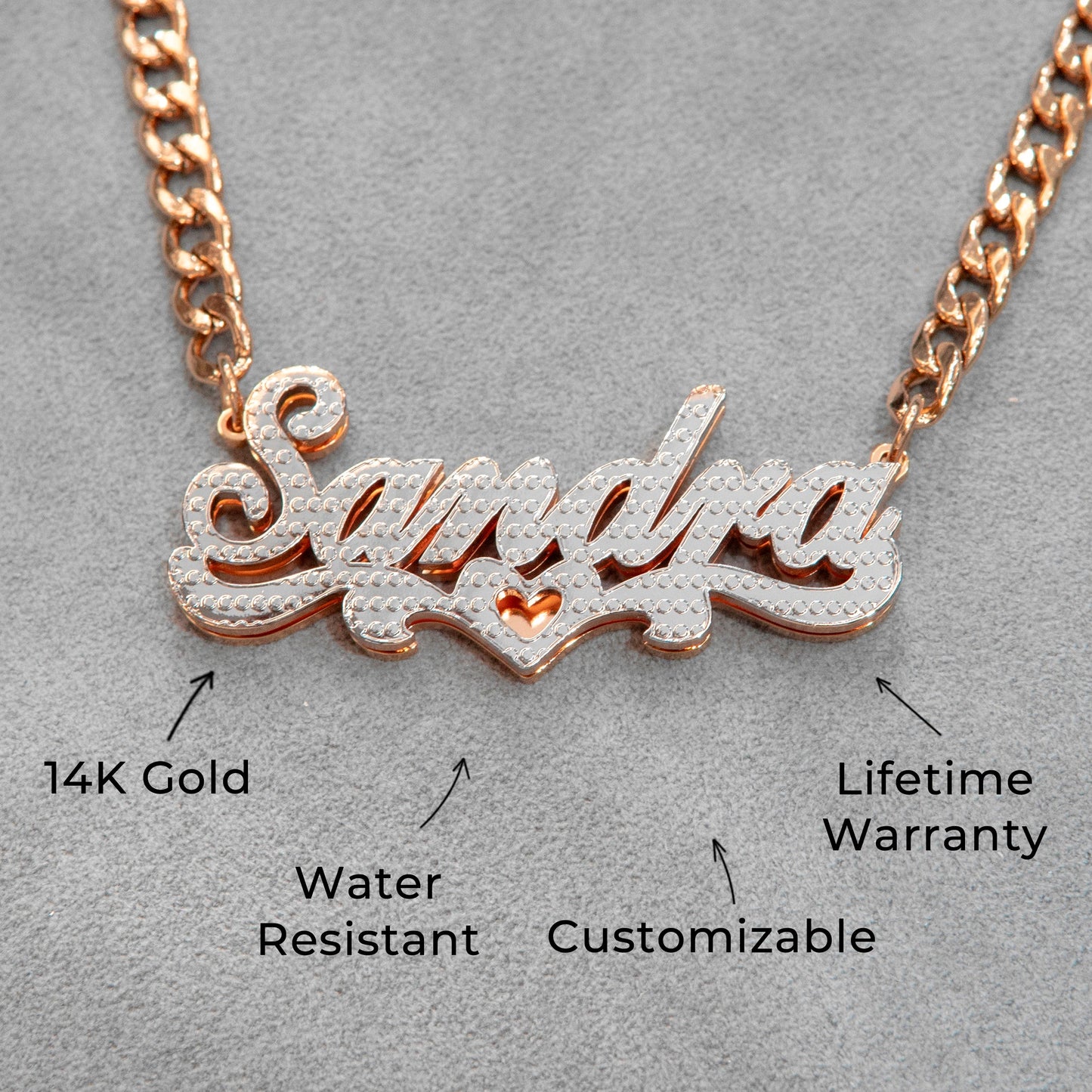 Women Jewelry - Rose Gold Name Necklace | Style # N20