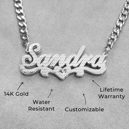 Women Jewelry - White Gold Name Necklace | Style # N20