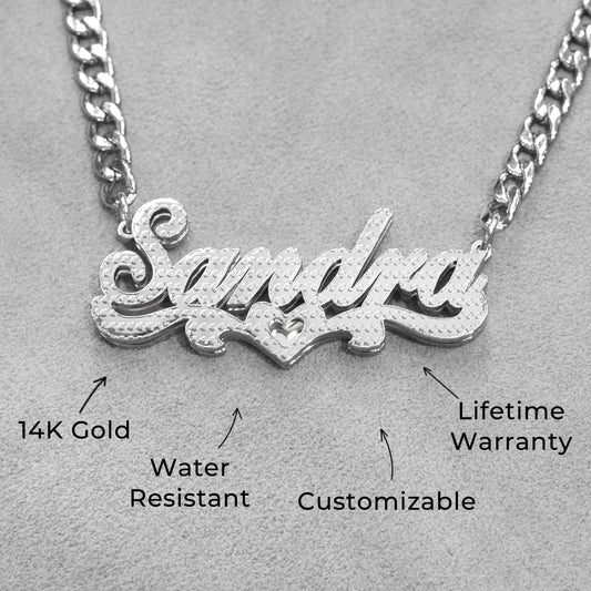 Women Jewelry - White Gold Name Necklace | Style # N20