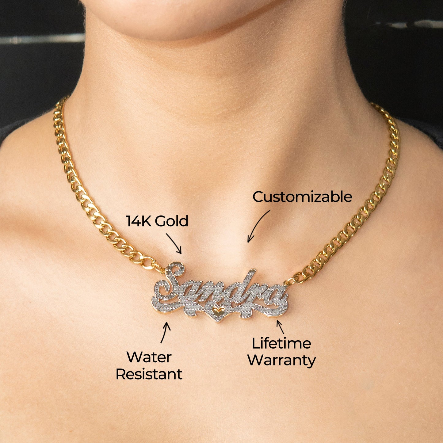 Women Jewelry - Gold Name Necklace | Style # N20