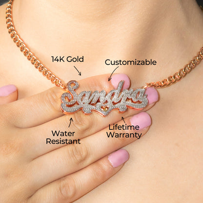 Women Jewelry - Rose Gold Name Necklace | Style # N20
