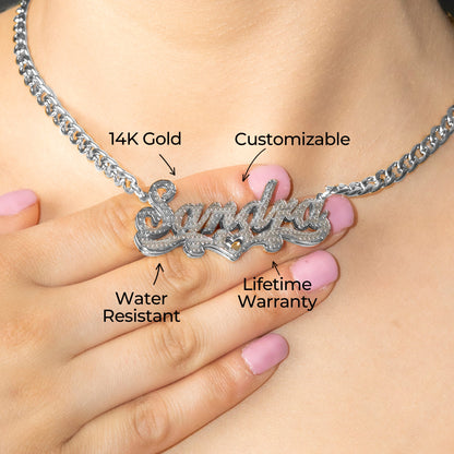 Women Jewelry - White Gold Name Necklace | Style # N20