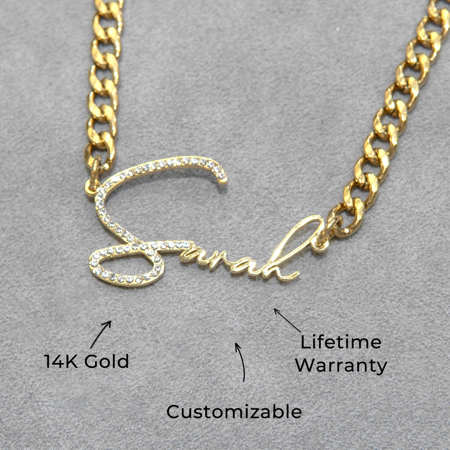 Women Jewelry - Iced Out VVS Name Necklace | Style # N45