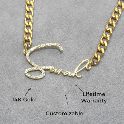 Women Jewelry - Iced Out VVS Name Necklace | Style # N45