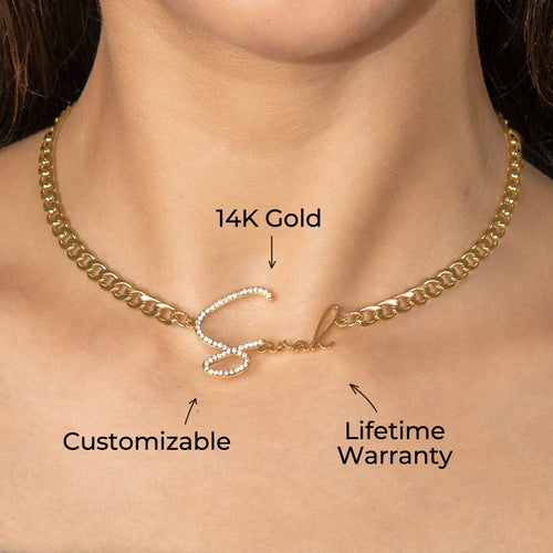 Women Jewelry - Iced Out VVS Name Necklace | Style # N45