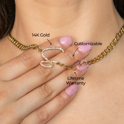 Women Jewelry - Iced Out VVS Name Necklace | Style # N45