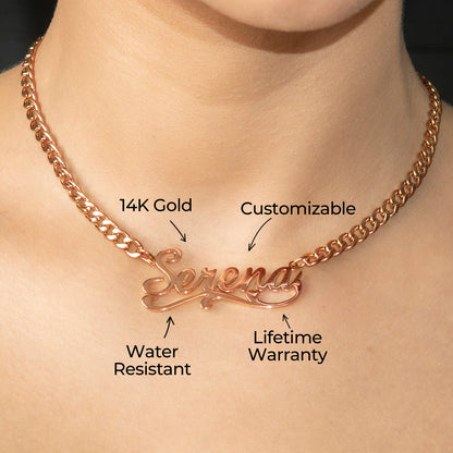 Women Jewelry - Rose Gold Name Necklace | Style # N29