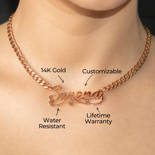 Women Jewelry - Rose Gold Name Necklace | Style # N29