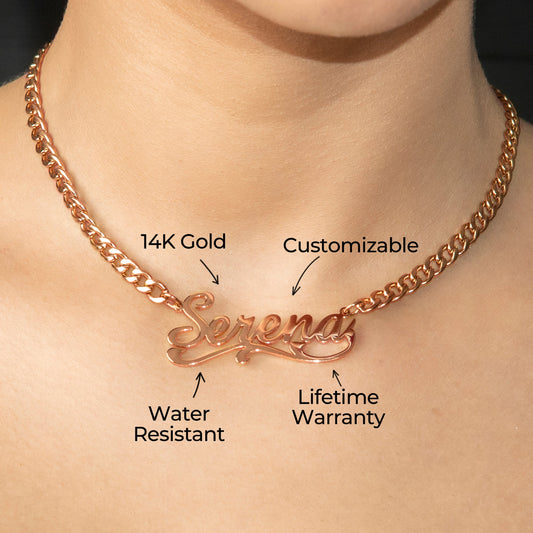 Women Jewelry - Rose Gold Name Necklace | Style # N29