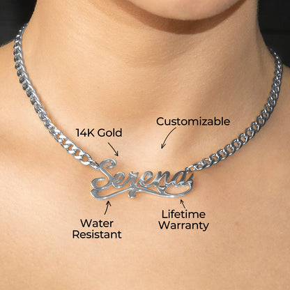 Women Jewelry - White Gold Name Necklace | Style # N29
