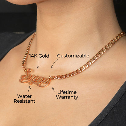 Women Jewelry - Rose Gold Name Necklace | Style # N29