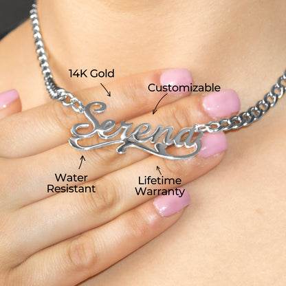 Women Jewelry - White Gold Name Necklace | Style # N29