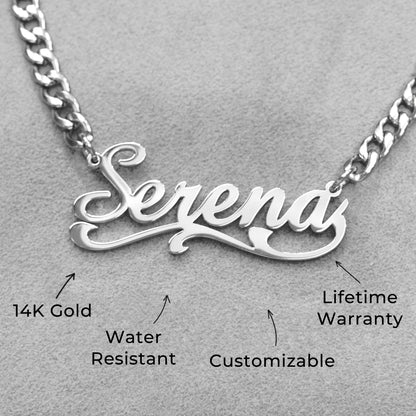 Women Jewelry - White Gold Name Necklace | Style # N29
