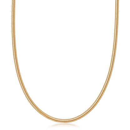 18K Gold Plated Flat Herringbone Snake Chain Necklace