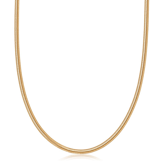 18K Gold Plated Flat Herringbone Snake Chain Necklace