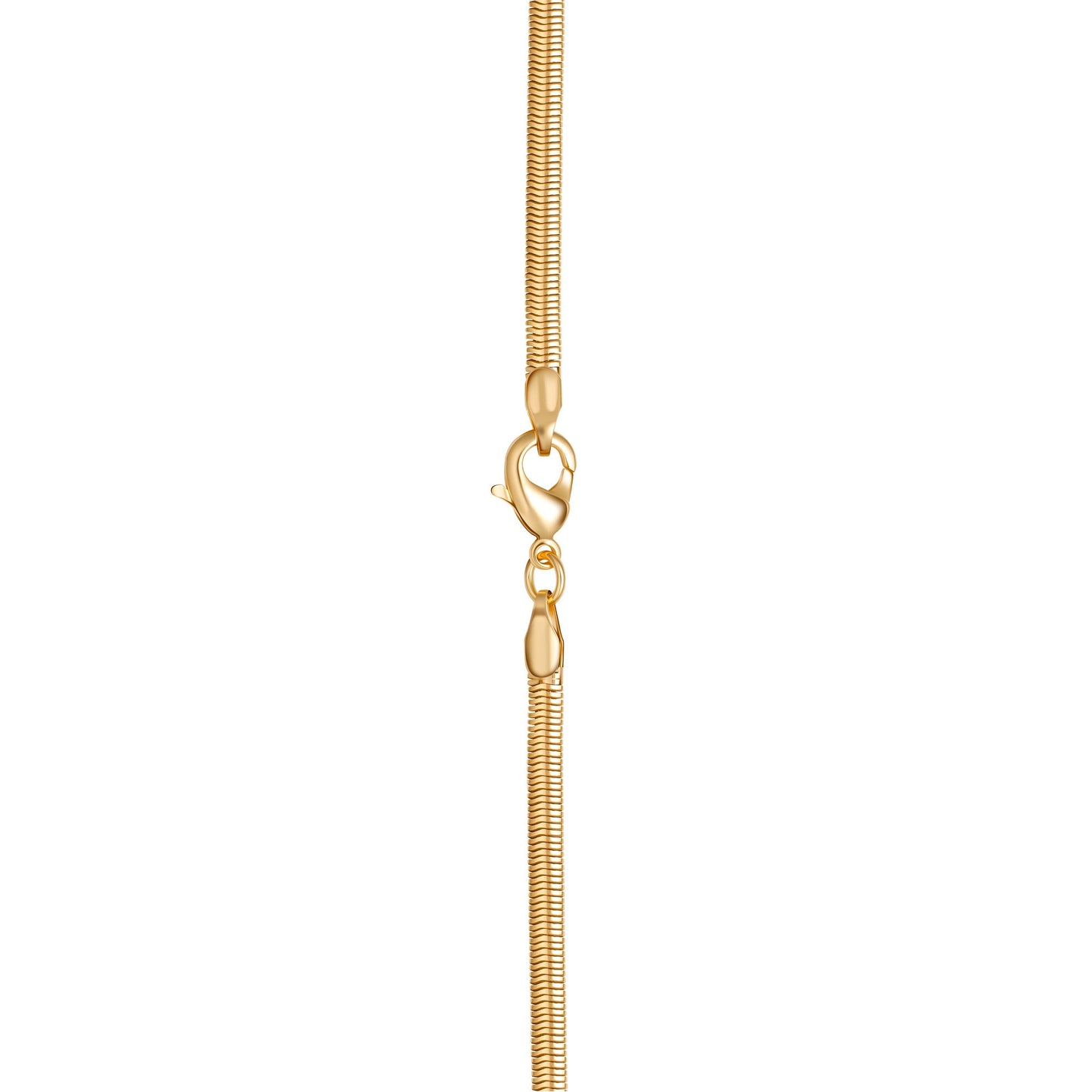 18K Gold Plated Flat Herringbone Snake Chain Necklace