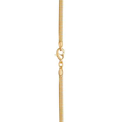 18K Gold Plated Flat Herringbone Snake Chain Necklace