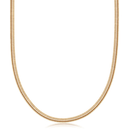 18K Gold Plated Flat Herringbone Snake Chain Necklace