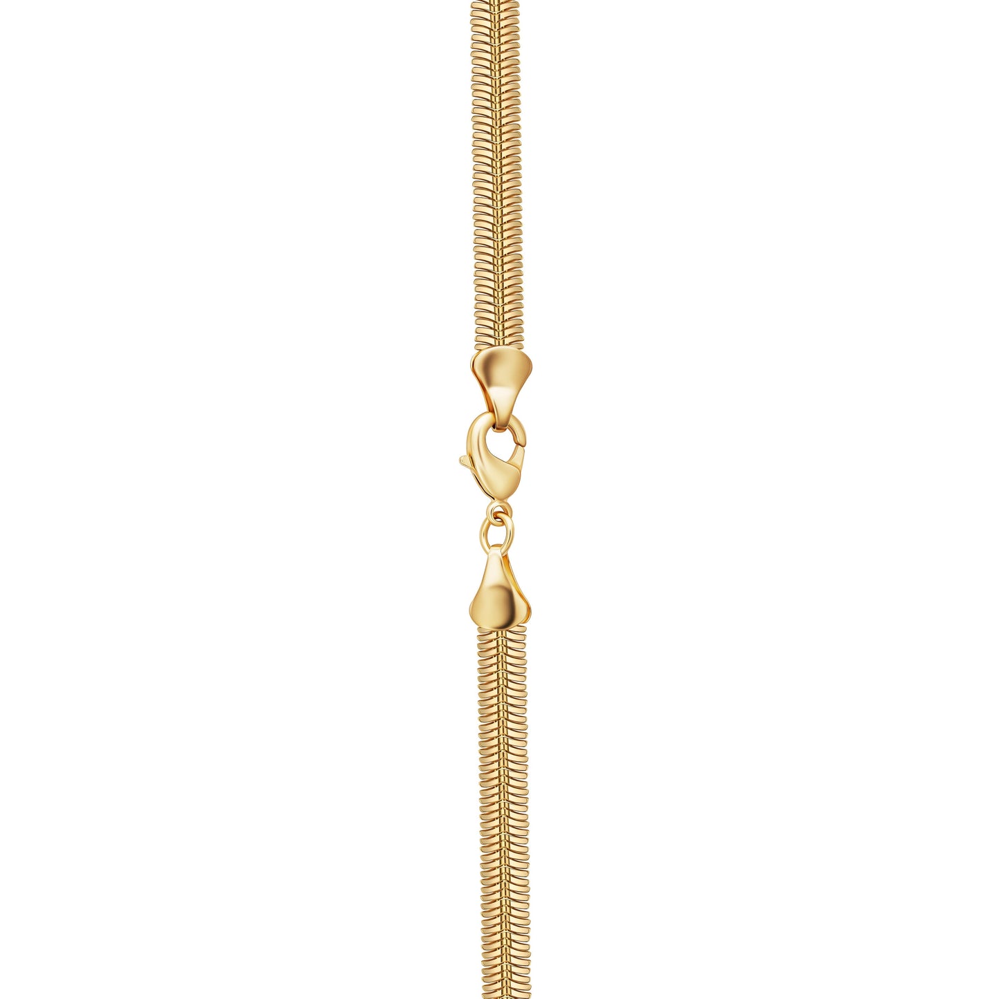 18K Gold Plated Flat Herringbone Snake Chain Necklace