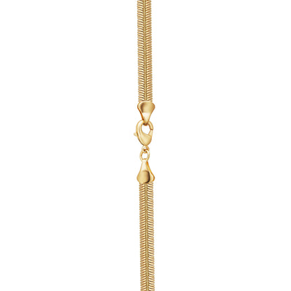 18K Gold Plated Flat Herringbone Snake Chain Necklace