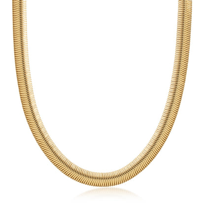 18K Gold Plated Flat Herringbone Snake Chain Necklace