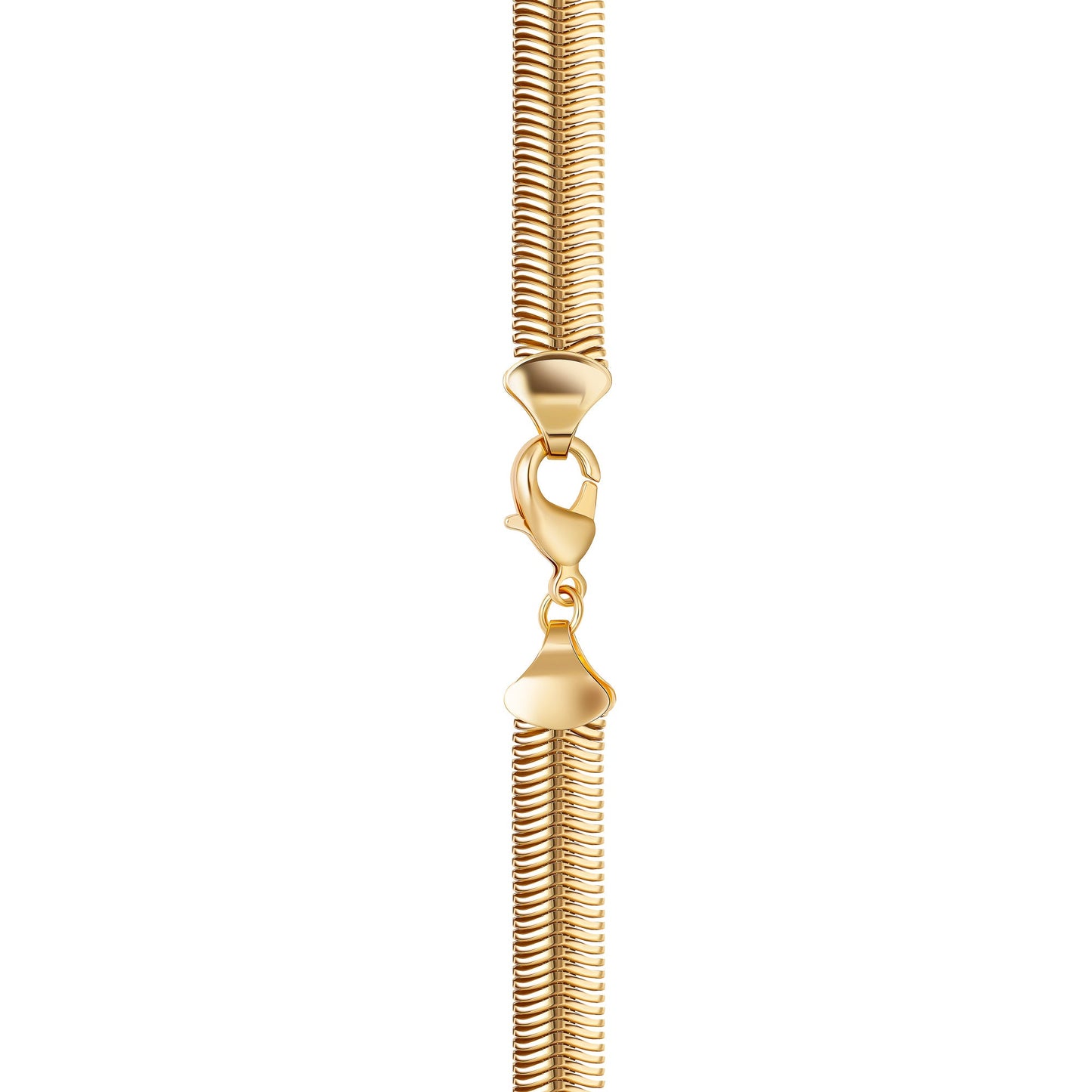 18K Gold Plated Flat Herringbone Snake Chain Necklace