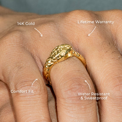 Mens Jewelry - Snake Gold Pinky Ring | 7.4 Grams