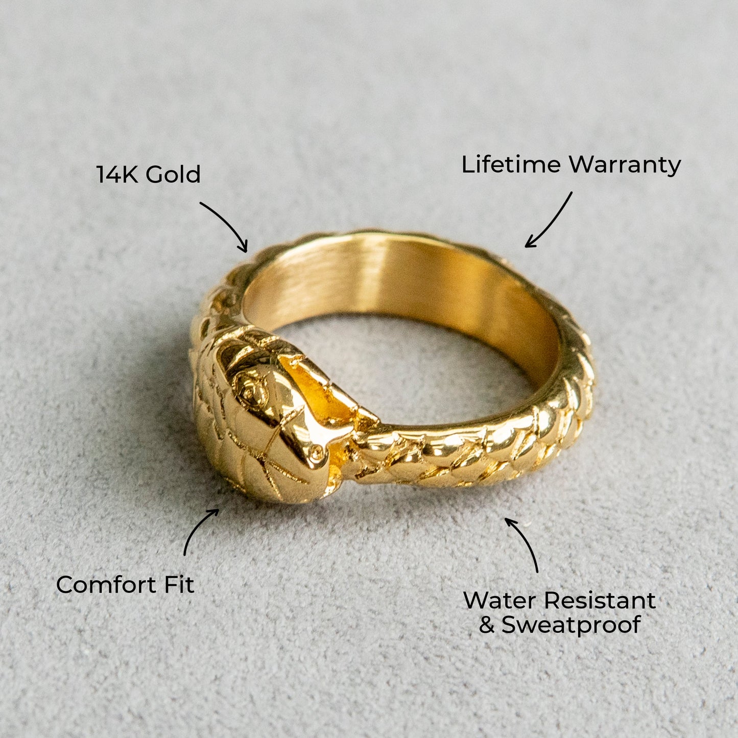 Mens Jewelry - Snake Gold Pinky Ring | 7.4 Grams