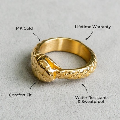 Mens Jewelry - Snake Gold Pinky Ring | 7.4 Grams