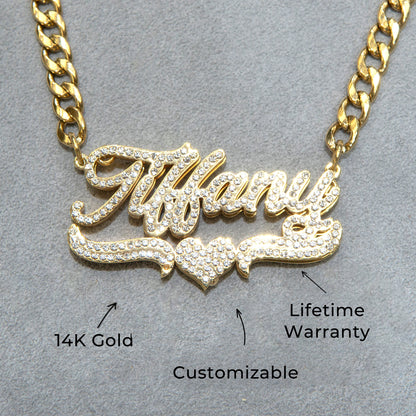 Women Jewelry - Iced Out VVS Name Necklace | Style # N35