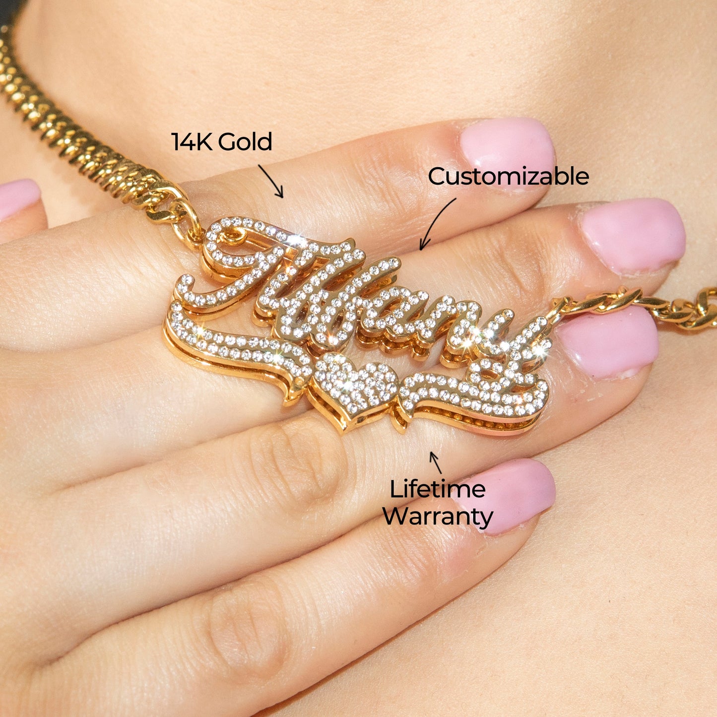 Women Jewelry - Iced Out VVS Name Necklace | Style # N35