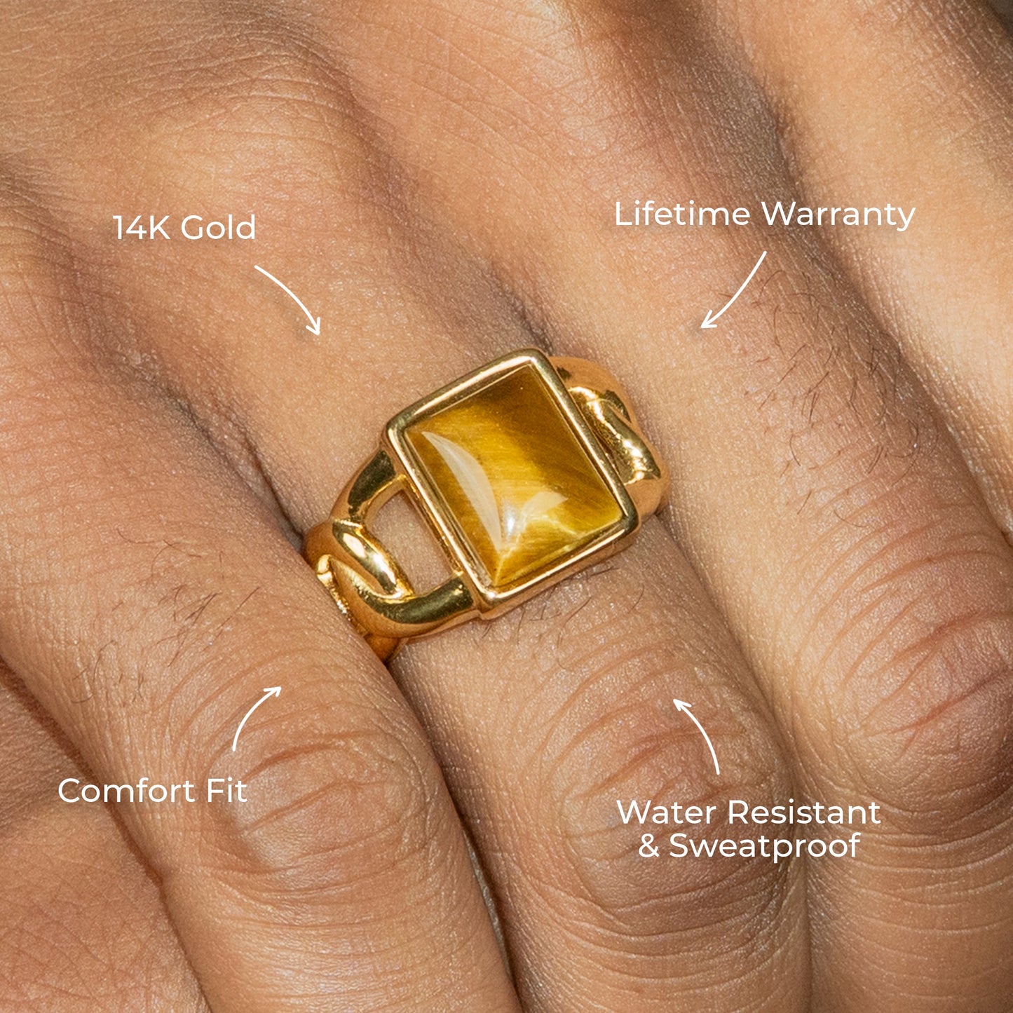 Mens Jewelry - Tiger Claw Gold Pinky Ring | 10 Grams