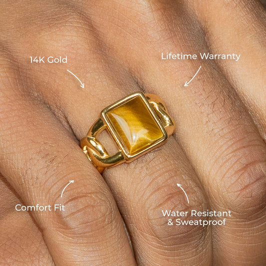 Mens Jewelry - Tiger Claw Gold Pinky Ring | 10 Grams