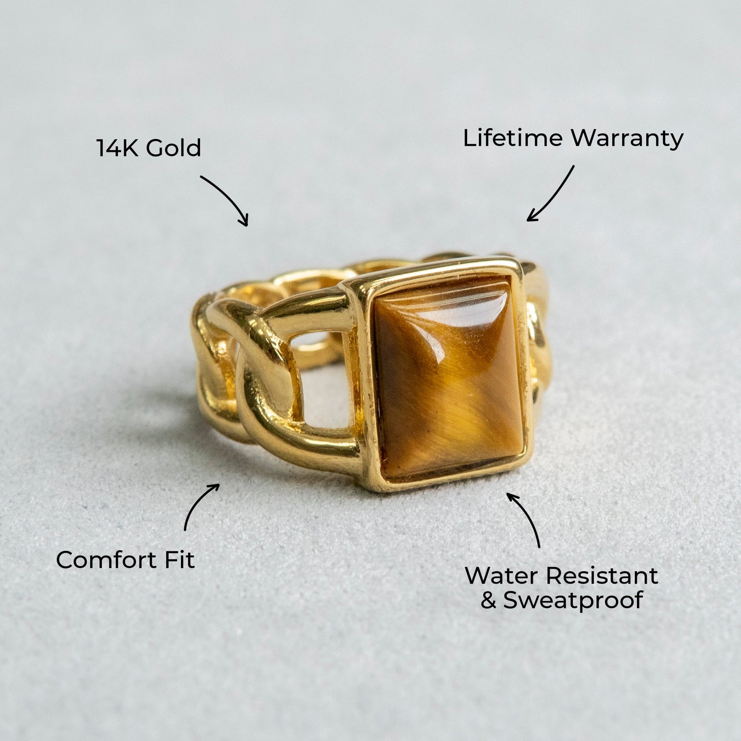 Mens Jewelry - Tiger Claw Gold Pinky Ring | 10 Grams