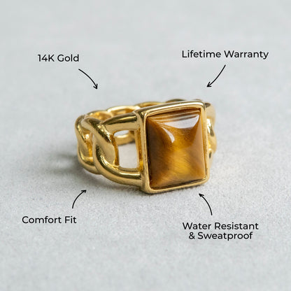 Mens Jewelry - Tiger Claw Gold Pinky Ring | 10 Grams