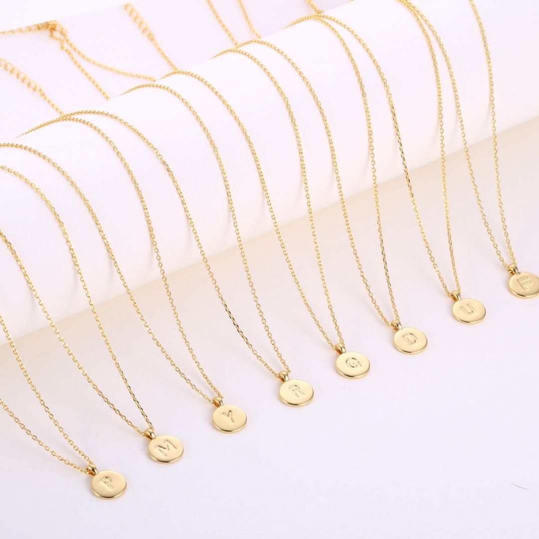 18K Gold Plated Monogram Necklace