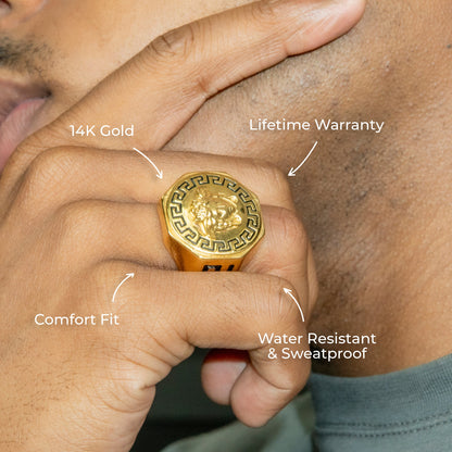 Mens Jewelry - Medusa Gold Pinky Ring | 22 Grams