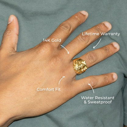 Mens Jewelry - Medusa Gold Pinky Ring | 12 Grams