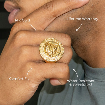 Mens Jewelry - Medusa Gold Pinky Ring | 27 Grams