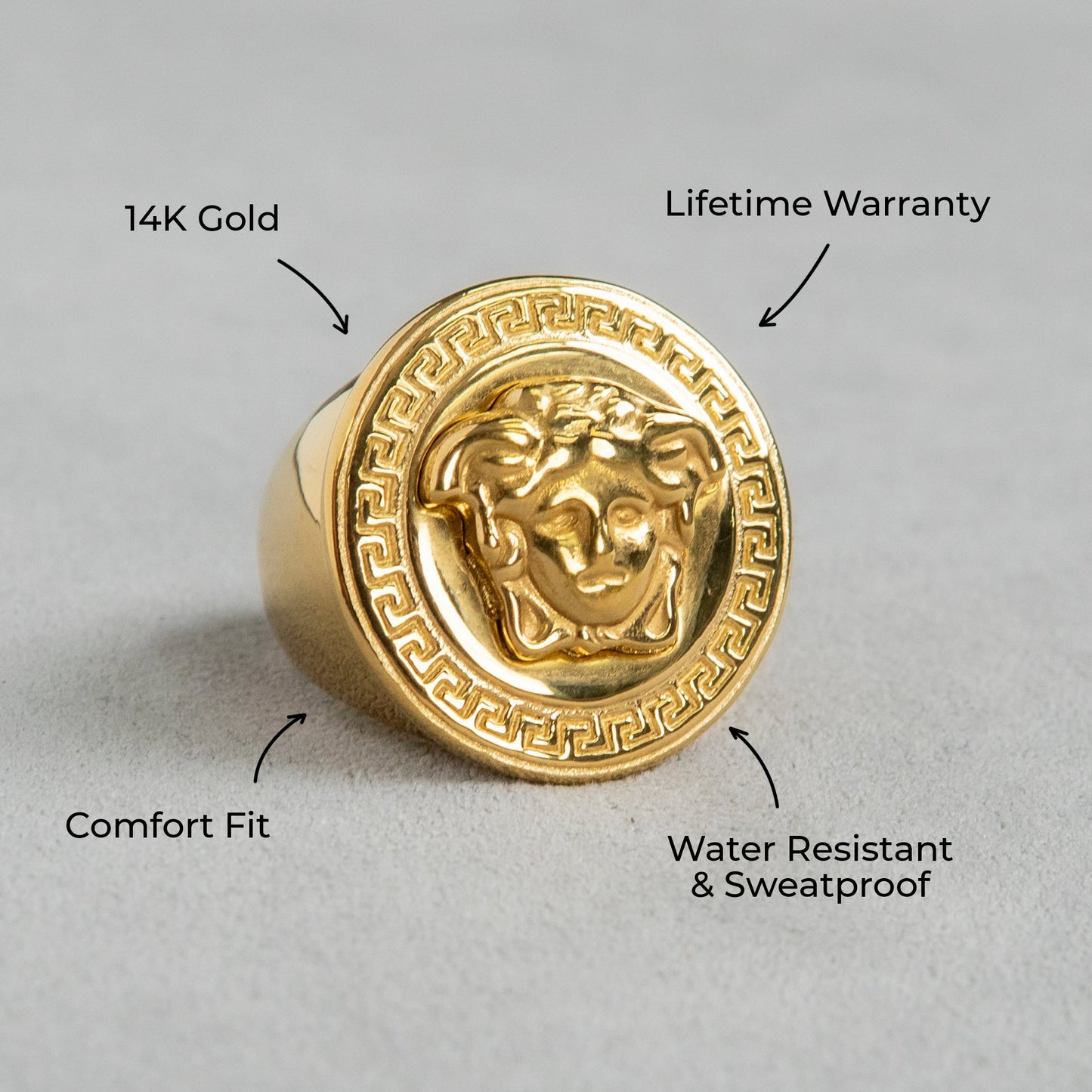 Mens Jewelry - Medusa Gold Pinky Ring | 27 Grams