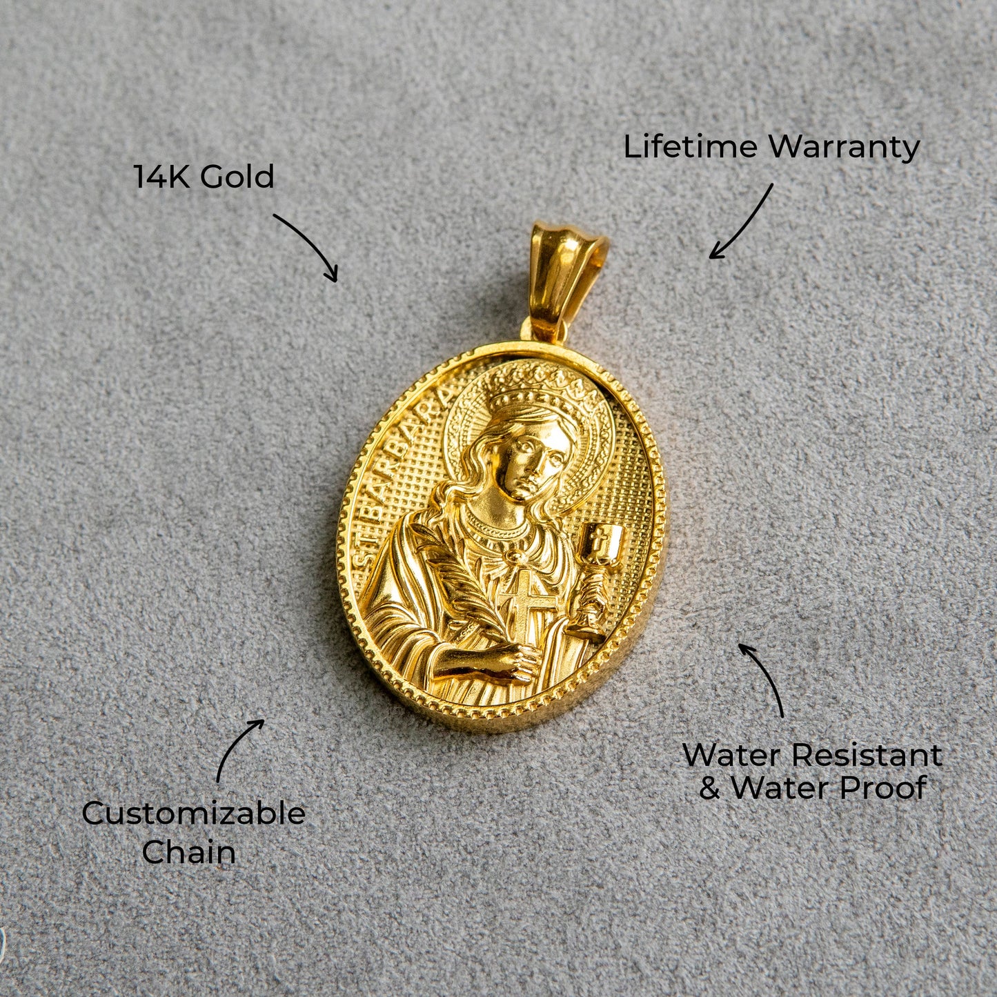 Mens Jewelry - 14K Gold Virgin Mary Necklace | Appx. 11 Grams
