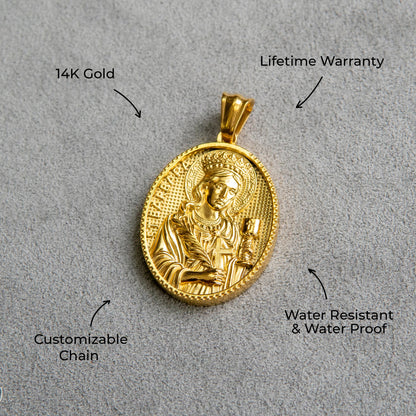 Mens Jewelry - 14K Gold Virgin Mary Necklace | Appx. 11 Grams