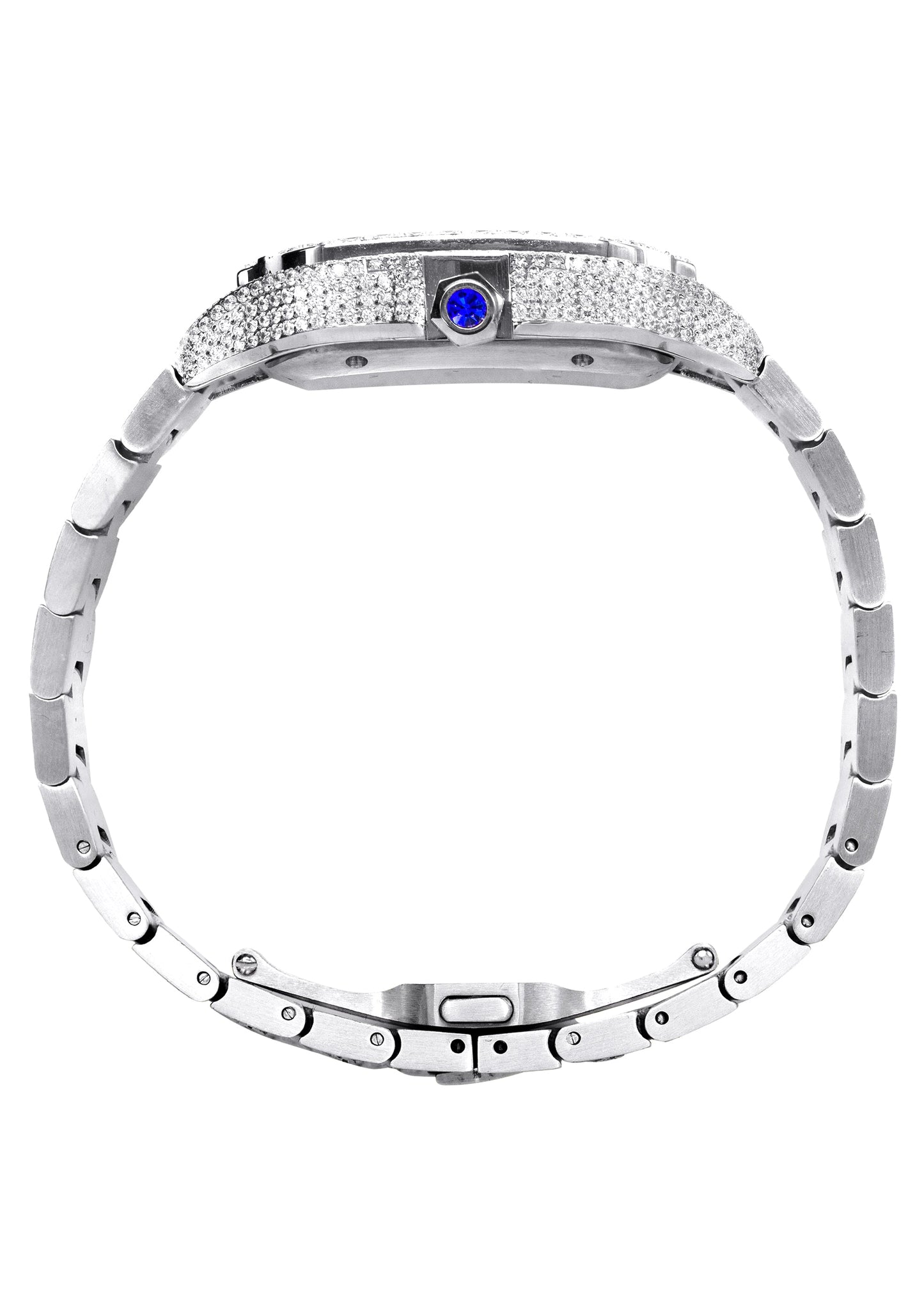 Mens Watch - Iced Out VVS Square Roman Dial Gold | Stainless Steel Bust Down Watch