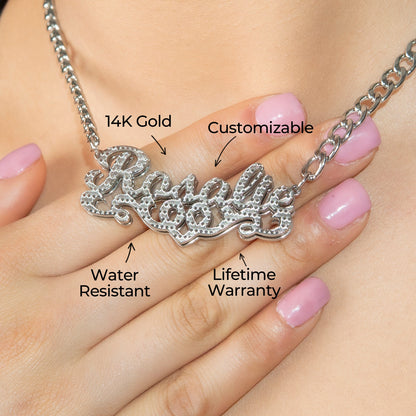 Women Jewelry - White Gold Name Necklace | Style # N41