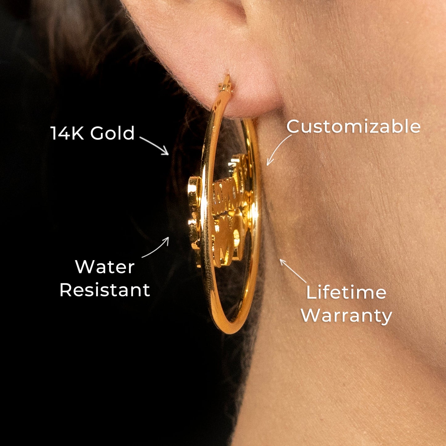 Women Jewelry - 14K Gold Hoop Earrings | Style # E04