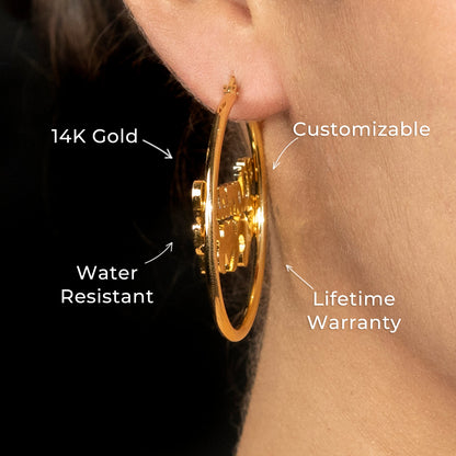 Women Jewelry - 14K Gold Hoop Earrings | Style # E04