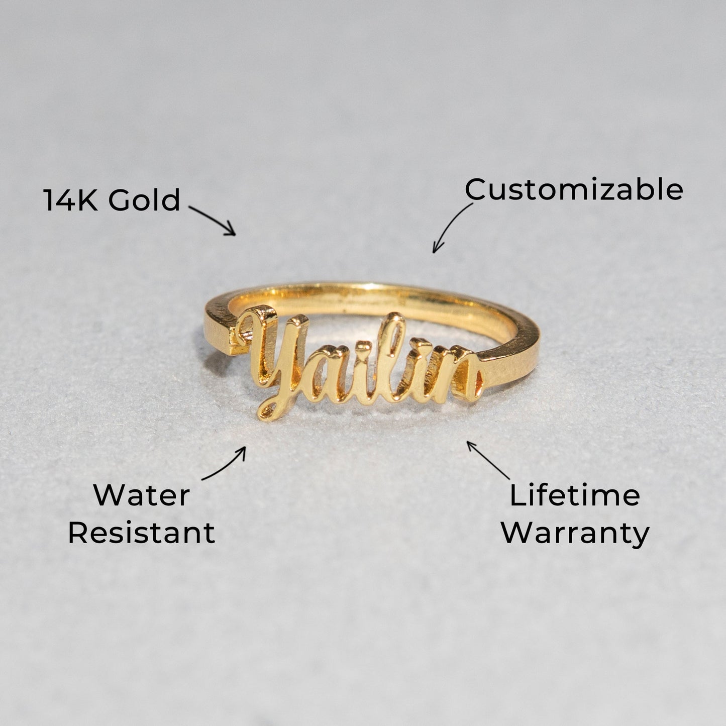 Women Jewelry - Gold Name Ring | Style # R32