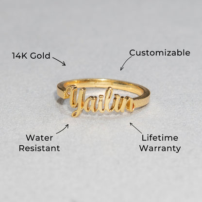 Women Jewelry - Gold Name Ring | Style # R32