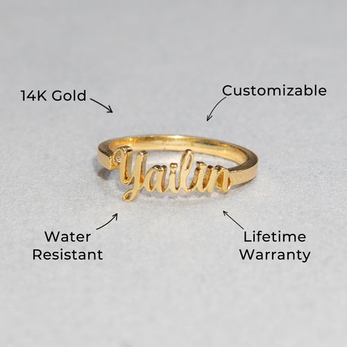 Women Jewelry - Gold Name Ring | Style # R32